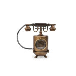 Metal Tıme Kumbaralı Telefon Masa Üstü Dekoratif Saat 29*27*12cm