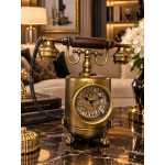 Metal Tıme Kumbaralı Telefon Masa Üstü Dekoratif Saat 29*27*12cm