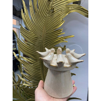 Seramik Kuşlu Mumluk 21*21*18 cm Seramik Kuşlu Mumluk 21*21*18 cm