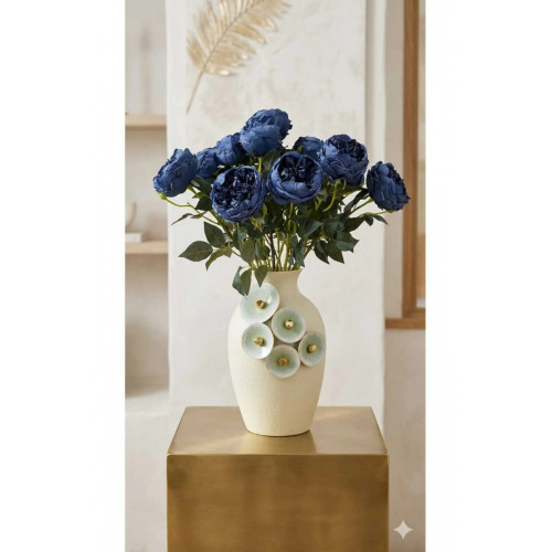 Lyon Çiçekli Metal Vazo 19*18*36.5 cm